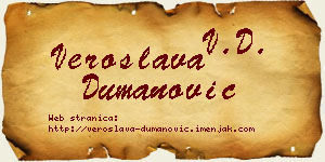 Veroslava Dumanović vizit kartica